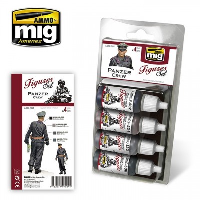 [ܼ] CG7024 [MIG AMMO] CG7024 PANZER CREW - Acrylic Colors Set. 4 jars 17mL