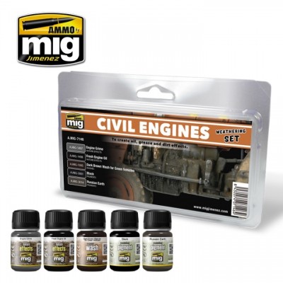 [ܼ] CG7146 [MIG AMMO] CG7146 CIVIL ENGINES WEATHERING SET