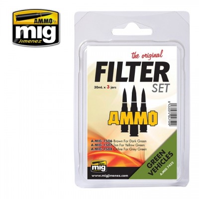[ܼ] CG7452 [MIG AMMO] CG7452 FILTER SET FOR GREEN VEHICLES