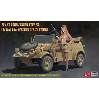 [ܼ] BH52273 [Hasegawa] BH52273 1/24 SP473 Pkw.K1 Kubelwagen Type 82-Balloon Wheels w/Blond Girls Figure