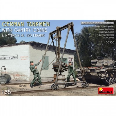 [ܼ] BE35350 [Miniart] BE35350 1/35 German Tankmen with Gantry Crane and Maybach HL120 Engine