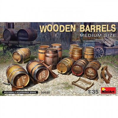 [ܼ] BE35630 [Miniart] BE35630 1/35 Wooden Barrels Medium Size