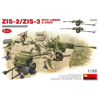 [ܼ] BE35369 [Miniart] BE35369 1/35 ZIS-2/ZIS-3 With Limber and Crew 2 in 1-  1 
