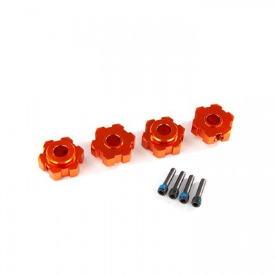 [ܼ] AX8956T [Traxxas] AX8956T WHEEL HUBS, HEX, ALUMINUM (ORANGE-ANODIZED) (4)/ 4X13MM SCREW PINS (4)