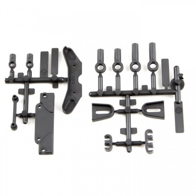 [ܼ] AA91885 [TEAM ASSOCIATED] AA91885 RC10B6.3 Servo Mount Brace, Tower Covers, Wire Clips, Rod Ends
