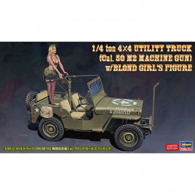 [ܼ] BH52283 [Hasegawa] BH52283 1/24 SP483 1/4t 4x4 Truck w/Cal. 50 M2 Machine Gun and Blond Girls Figure