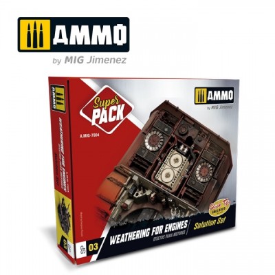 [ܼ] CG7804 [MIG AMMO] CG7804 SUPER PACK WEATHERING FOR ENGINES