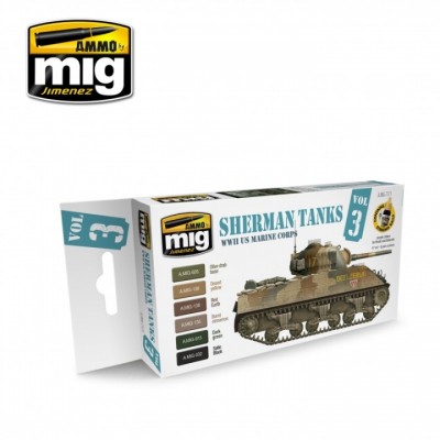[ܼ] CG7171 [MIG AMMO] CG7171 SET SHERMAN TANKS VOL.3 WWII US Marine Corps