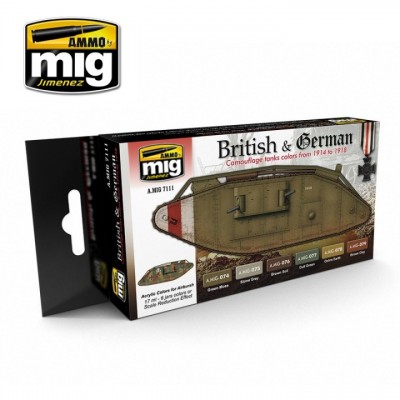 [ܼ] CG7111 [MIG AMMO] CG7111 WW I BRITISH AND GERMAN COLORS