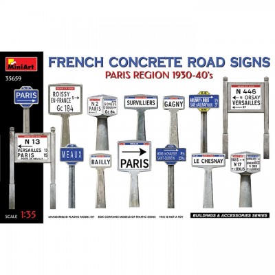 [ܼ] BE35659 [Miniart] BE35659 1/35 French Concrete Road Signs.Paris Region 1930-40s
