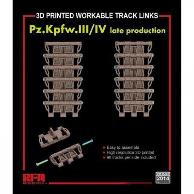 [ܼ] CRM2014 [RFM] CRM2014 1/35 3D Printed Workable Track Links for Pz.Kpfw.III/IV Late Production -  