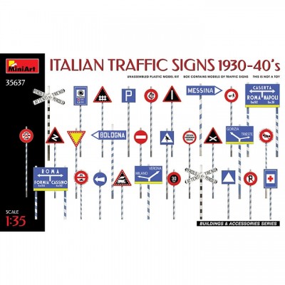 [ܼ] BE35637 [Miniart] BE35637 1/35 Italian Traffic Signs 1930-40s