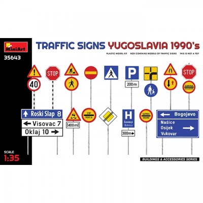 [ܼ] BE35643 [Miniart] BE35643 1/35 Traffic Signs. Yugoslavia 1990s