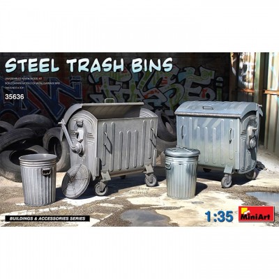 [ܼ] BE35636 [Miniart] BE35636 1/35 Steel Trash Bins