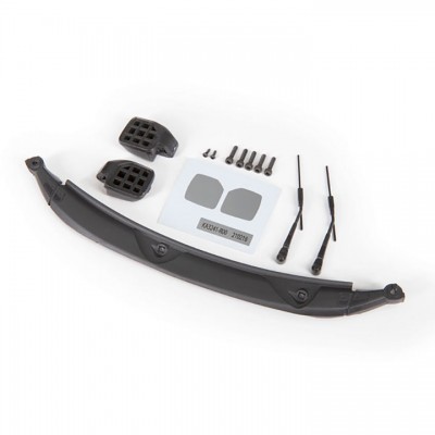 [ܼ] AX9217 [Traxxas] Mirrors, side, black (left & right)/ windshield wipers (2)/ cowl/ 2.5x8 BCS (3)/ 2.5x10 CS (2)/ 1.6x5 BCS (2) (fits #9211 body)