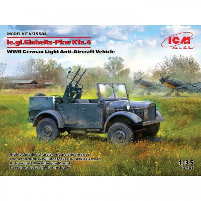[ܼ] BICM35584 [ICM] BICM35584 1/35 le.gl.Einheits-Pkw Kfz.4 WWII German Light Anti-Aircraft Vehicle
