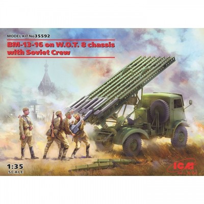 [ܼ] BICM35592 [ICM] BICM35592 1/35 BM-13-16 on W.O.T. 8 Chassis with Soviet Crew