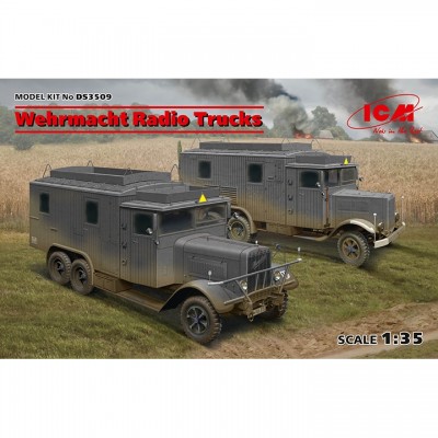 [ܼ] BICMDS3509 [ICM] BICMDS3509 1/35 Wehrmacht Radio Trucks - Henschel 33D1 Kfz.72, Krupp L3H163 Kfz.72