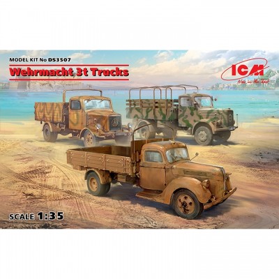 [ܼ] BICMDS3507 [ICM] BICMDS3507 1/35 Wehrmacht 3t Trucks Set - V3000S, KHD S3000, L3000S