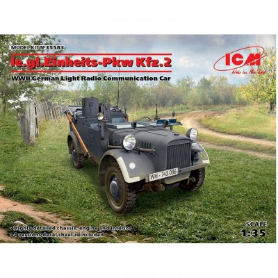 [ܼ] BICM35583 [ICM] BICM35583 1/35 le.gl.Einheitz-Pkw Kfz.2, WWII German Light Radio Communication Car