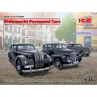 [ܼ] BICMDS3504 [ICM] BICMDS3504 1/35 Wehrmacht Personnel Cars - Kadett K38 Saloon, Kapitan Saloon, Admiral Saloon
