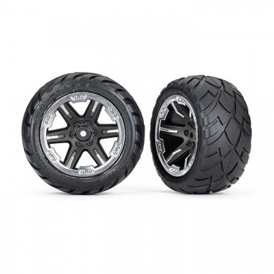 [ܼ] AX6768X [Traxxas] AX6768X Tires & wheels, assembled, glued (2.8) (RXT black & chrome wheels, Anaconda tires, foam inserts)