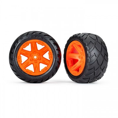 [ܼ] AX6768A [Traxxas] AX6768A Tires & wheels, assembled, glued (2.8) (RXT orange wheels, Anaconda tires, foam inserts)
