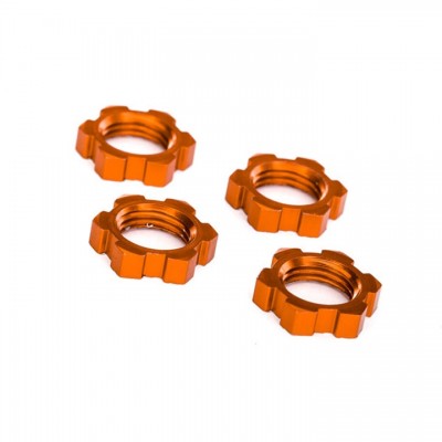 [ܼ] AX7758T [Traxxas] AX7758T Wheel nuts, splined, 17mm, serrated (orange-anodized) (4)