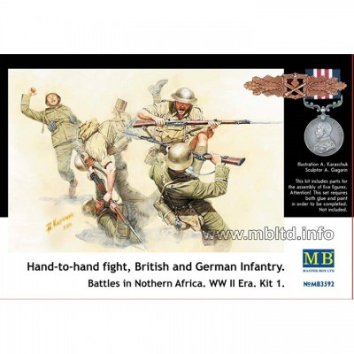 [ܼ] CM3592 [MasterBox] CM3592 1/35 Hand fight British & German Infantry, battle in North Africa