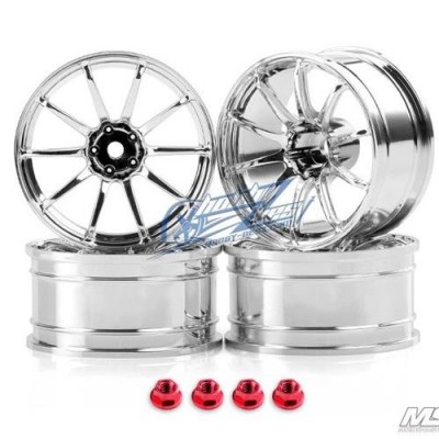 [ܼ] 102070S [MST] Silver RS II 1/10 Drift Car Wheels offset 9 (4 PCS)