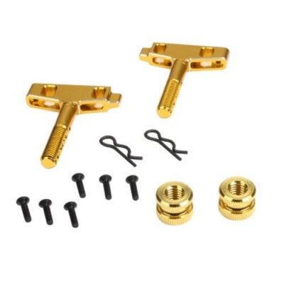 [ܼ] 505226GD [TEAM MAGIC] CNC Machined Battery Hoder Mount (2)-Gold