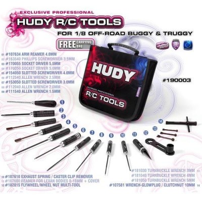[ܼ] 190003 [HUDY] 190003 HUDY SET OF TOOLS CARRYING BAG - FOR 1/8 OFF-ROAD CARS