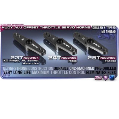 [ܼ] 293496 [HUDY] 293496 HUDY ALU THROTTLE SERVO HORN FUTABA - OFFSET - 25T - V2