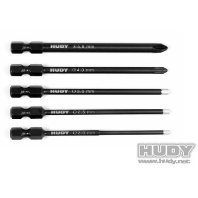 [ܼ] 190070 [HUDY] (  ) 190070 HUDY SET OF POWER TOOL TIPS 2.0, 2.5, 3.00MM 4.0, 5.8 PHILLIPS