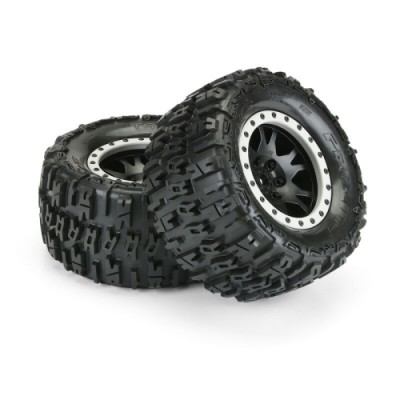 [ܼ] PRO1015113 [PROLINE-RACING] 10151-13 1/5~1/6 Trencher F/R 4.3 Pre-Mounted X-MAXX 24mm (2) Black