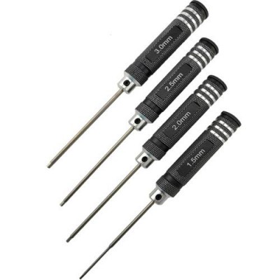 [ܼ] DTT11027 [DETAILS TECH] (HSS ) Allen Wrench Set - Break Black 4pcs (Hex 1.5, 2.0, 2.5, 3.0mm)