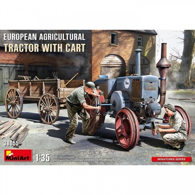 [ܼ] BE38055 [Miniart] BE38055 1/35 Europe Agricultural Tractor w/ Cart