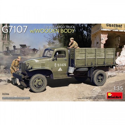 [ܼ] BE35386 [Miniart] BE35386 1/35 G7107 1.5t 4x4 Cargo Truck w/Wood Body