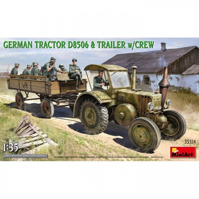 [ܼ] BE35314 [Miniart] BE35314 1/35 German Tractor D8506 w/Trailer and Crew