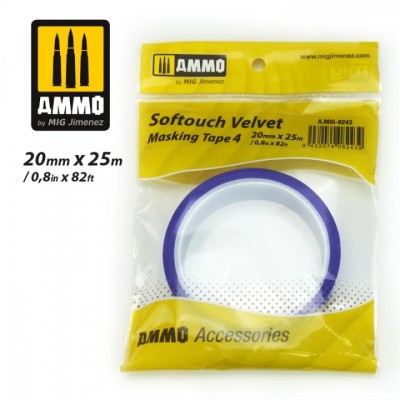 [ܼ] CG8243 [MIG AMMO] CG8243 SOFTOUCH VELVET MASKING TAPE 4 - 20mm X 25M