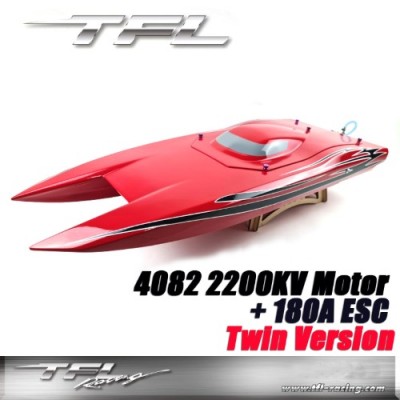 [���ܼ�]  [TFL] RED Fight Cat 865mm Rc Boat Twin Drive (4082 2200KV Motor 180A ESC x 2set)