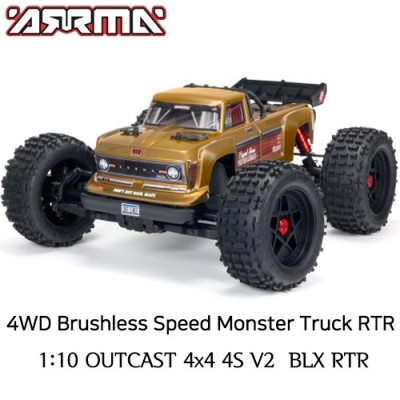 [ܼ] ARA4410V2T1 [ARRMA] 1:10 OUTCAST 4x4 4S V2 BLX RTR Stunt Truck Bronze