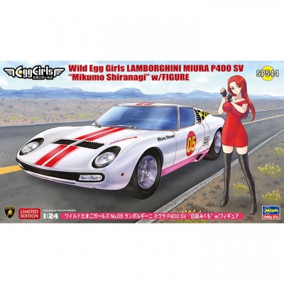 [ܼ] BH52344 [Hasegawa] BH52344 1/24 SP544 Wild Egg Girls No.05 Lamborghini Miura P400SV Siranagi Mikumo w/Figure
