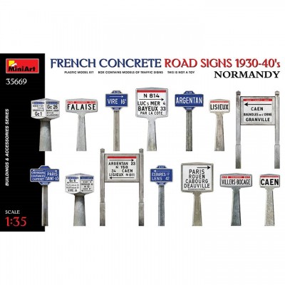 [ܼ] BE35669 [Miniart] BE35669 1/35 France Concrete Road Signs 1930-40