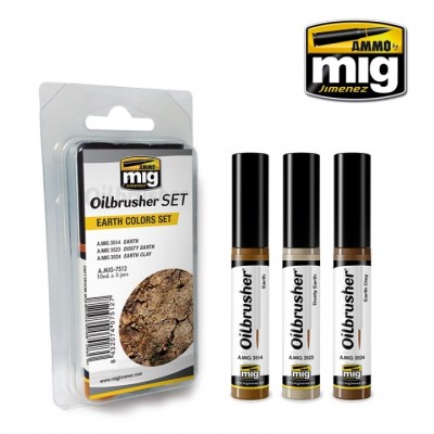 [ܼ] CG7512 [MIG AMMO] CG7512 Earth Colors OILBRUSHER SET