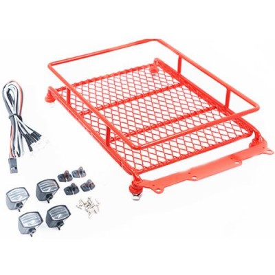 [ܼ] DTLR01007 [DETAILS TECH] ( Ǽ) Roof Luggage Rack with LED Light Bar for 1/8, 1/10 RC Cars