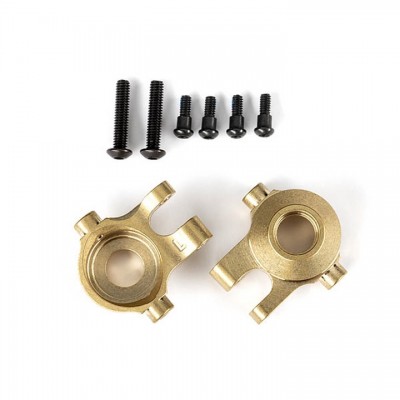 [ܼ] AX9737 [Traxxas] AX9737 Steering blocks, brass (7 grams each) (left & right)/ 2.5x12mm BCS (with threadlock) (2)/ 2x6mm SS (with threadlock) (4)