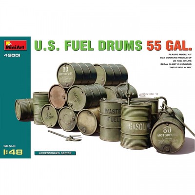 [ܼ] BE49001 [Miniart] BE49001 1/48 U.S Fuel Drums 55 Gal