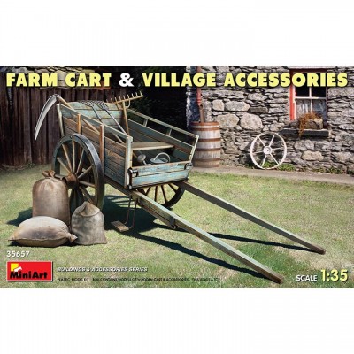 [ܼ] BE35657 [Miniart] BE35657 1/35 Farm Cart with Village Accessories