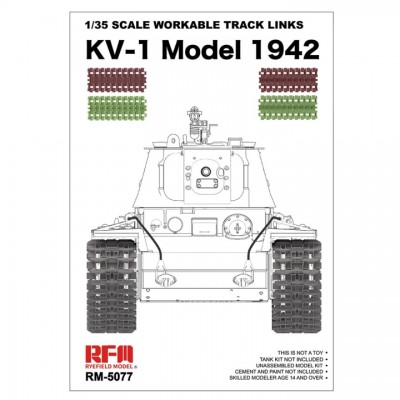 [ܼ] CRM5077 [RFM] CRM5077 1/35 Workable Track Links for KV-1 Model 1942 (Plastic model
